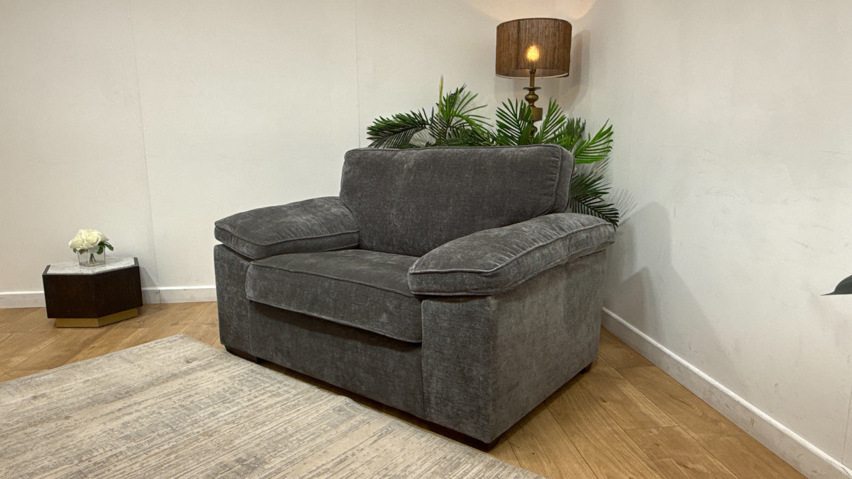 Sofology Brixton Fabric Loveseat in Soft Chenille Slate