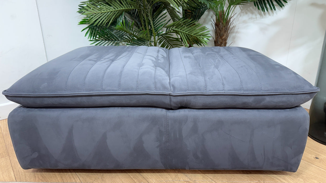 Sofology Arlington Fabric Dual Storage Footstool in Lifestyle Nubuck Feel Steel Grey