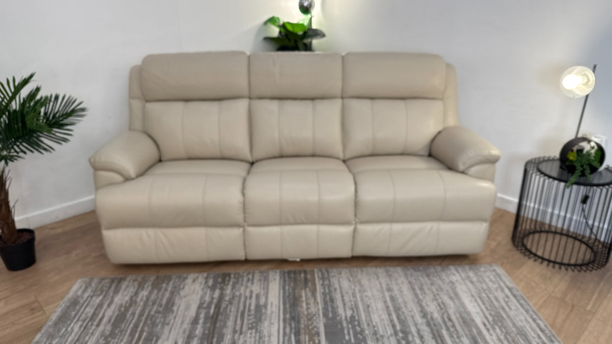 Sofology Gracie Leather 3 Seater in Trusty Sheen Bone China