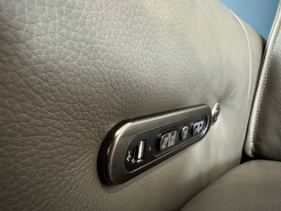 Premiere Leather 2.5 Seater - Trusty Embossed Grey - Power Headrest Power Recliner Heated Seat (WA2)