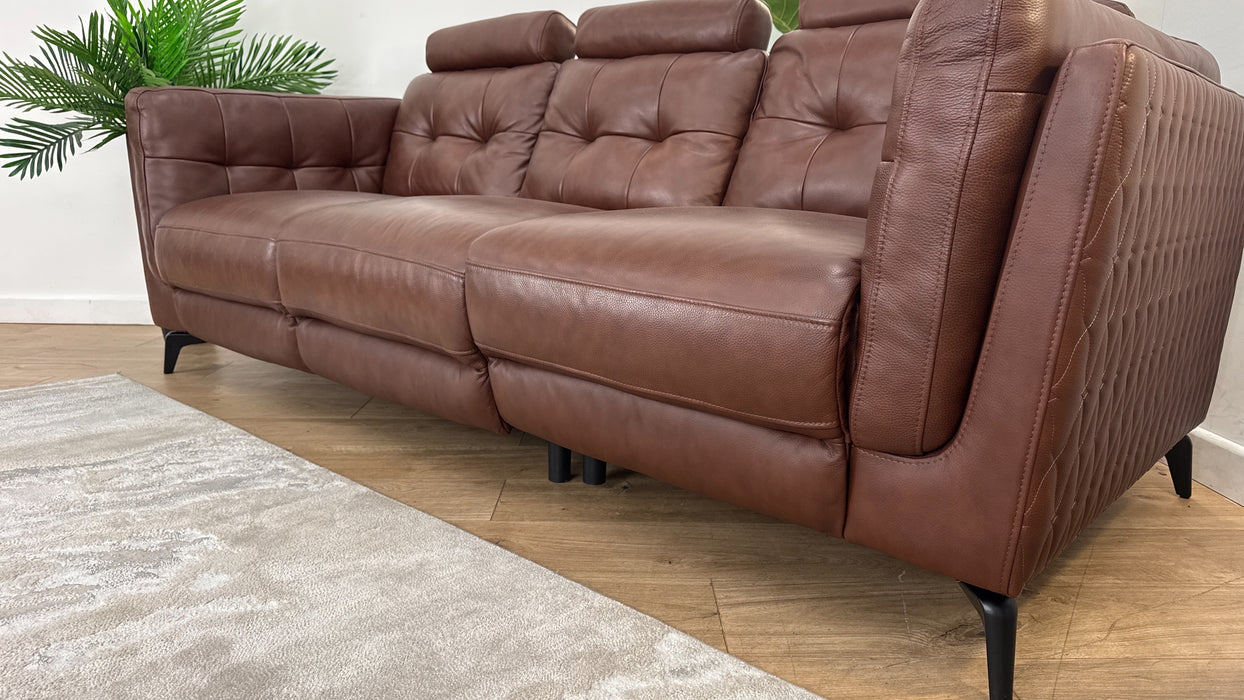 Sofology Muse Leathe 3 Seater in Chestnut