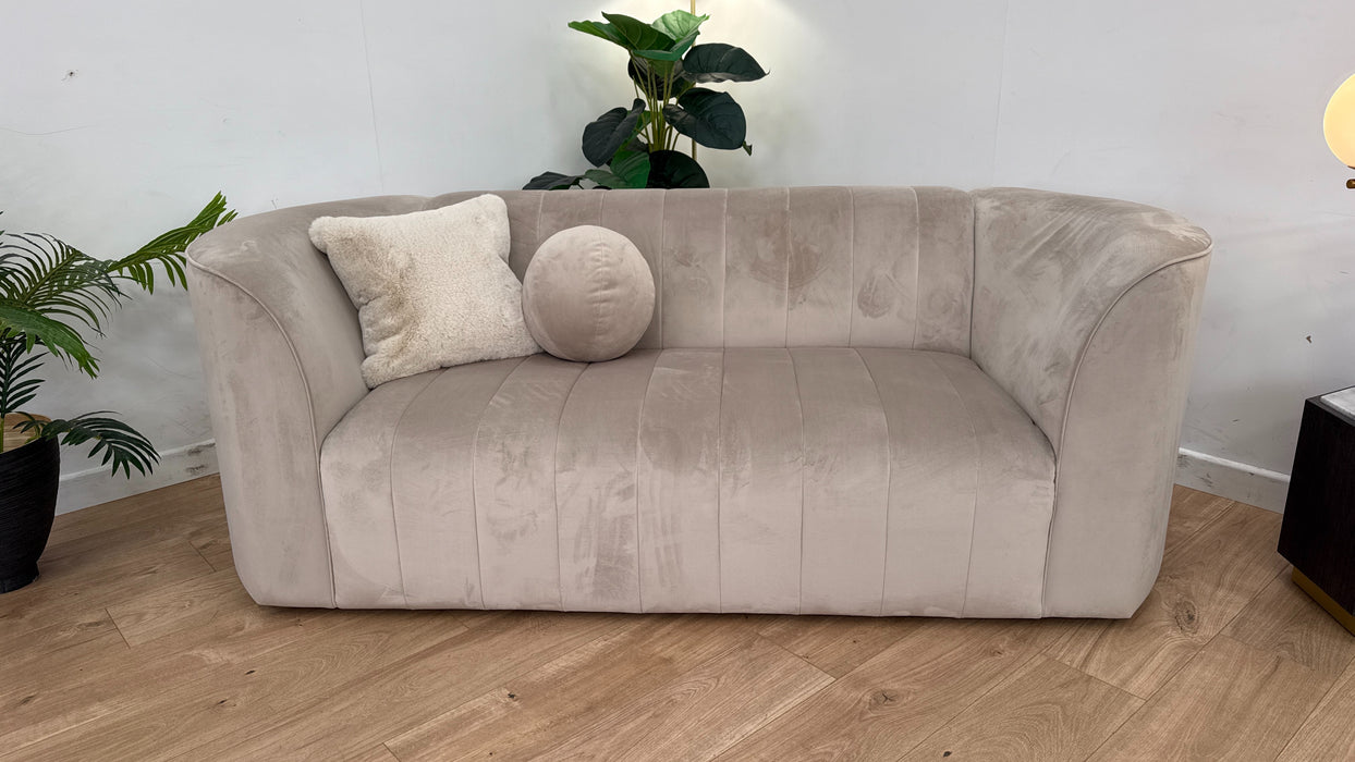 Fitzrovia 2 Seater Sofa - Fabric Velvet Stone Mix