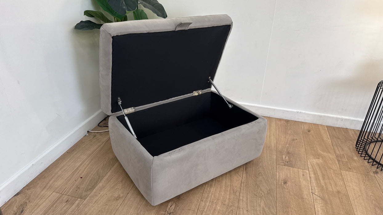 Sofology The Ripley Fabric Footstool in Lifestyle Nubuck Feel Light Grey