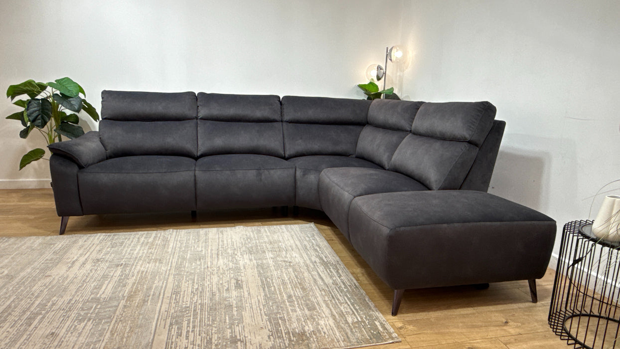 Sofology Arlo Fabric 3 Corner 1 .5 Chaise in Lifestyle Flecked Anthracite