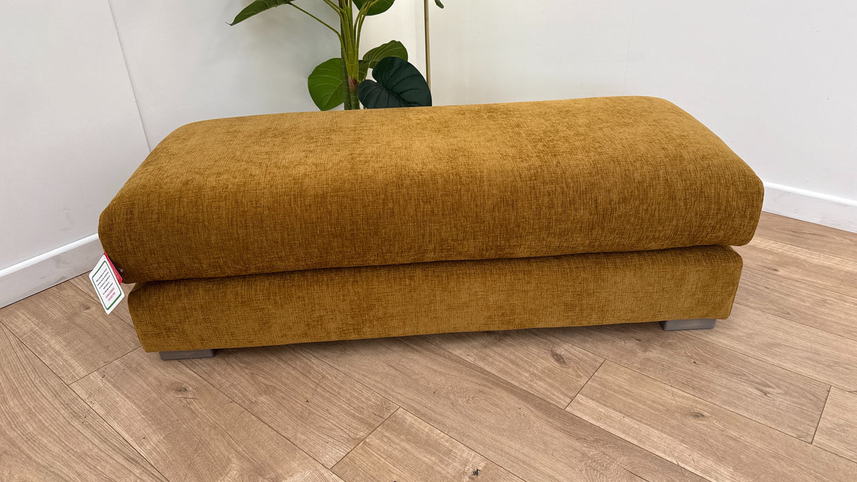 Somerford Fabric Footstool in Dark Yellow