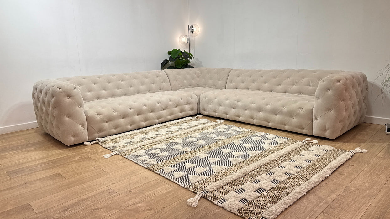 Sofology Venezia Fabric 3 Corner 3 in Relaxed Chenille Cotton