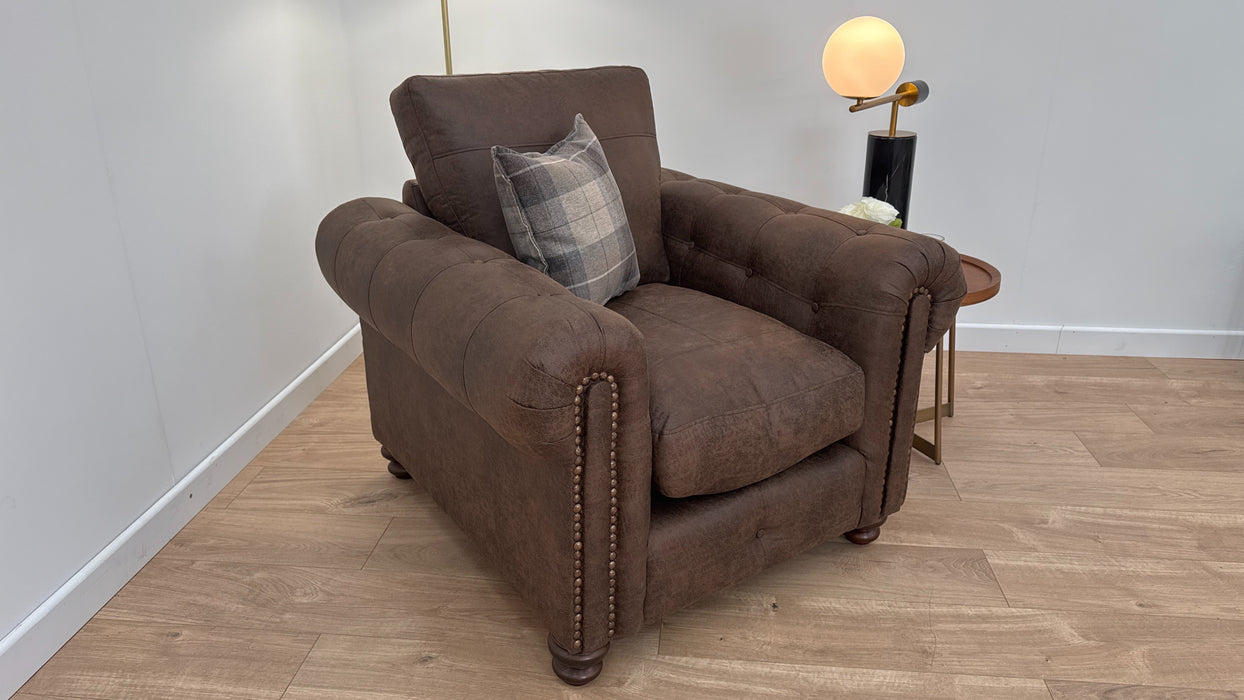 Kassidy 1 Seater - Fabric Chair - Chocolate