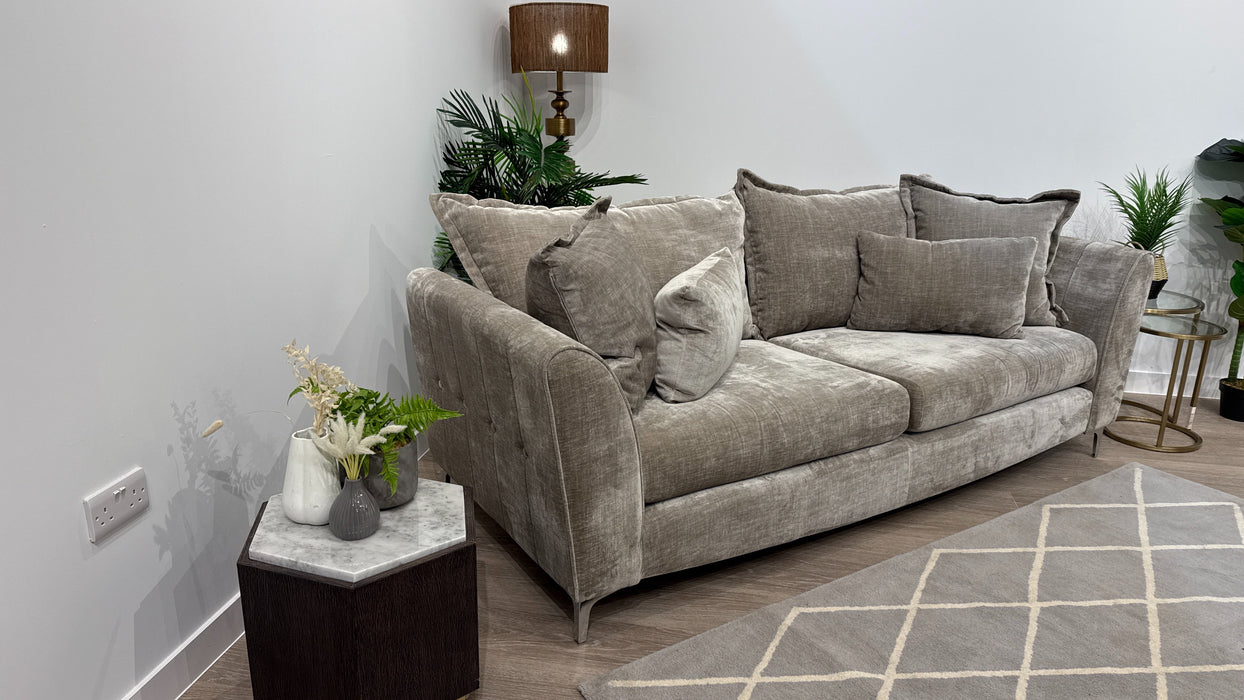 Sofology Luella Fabric 4 Seater in Luxe Chenille Stone