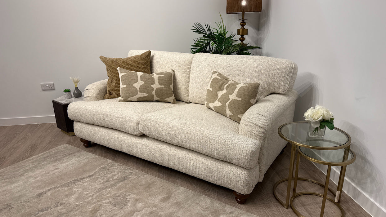 Sofology Hampton Fabric 2 Seater in Chunky Knit Chenille Natural/Burnt Sienna Mix