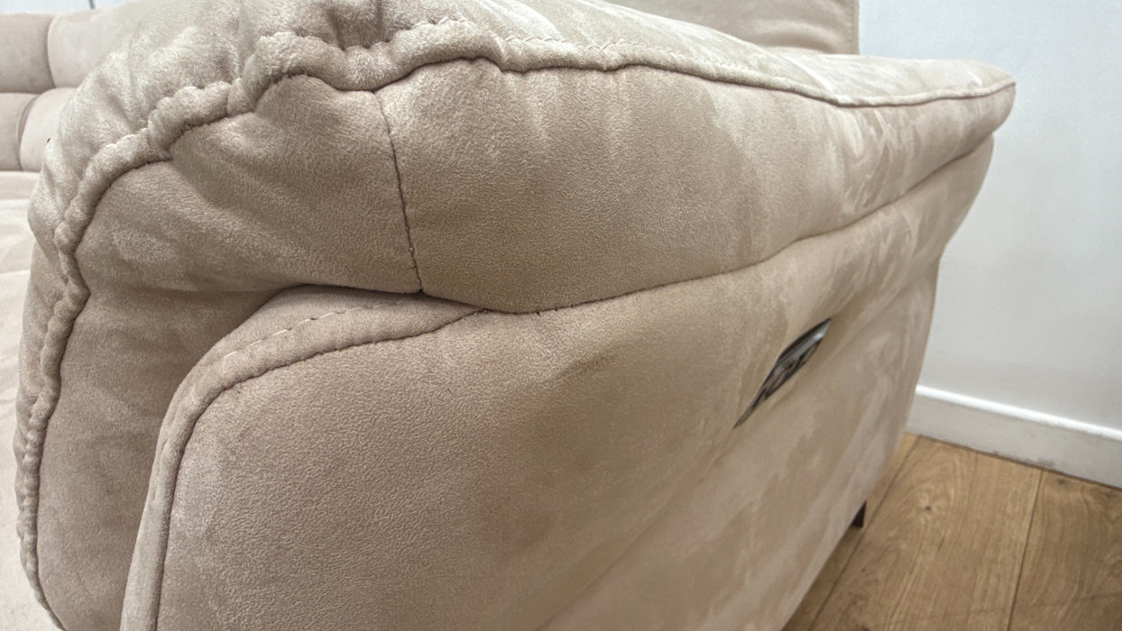 Sofology Missouri Fabric 1 Corner 3 Power Recliner/Headrest in Lifestyle Plush Mink