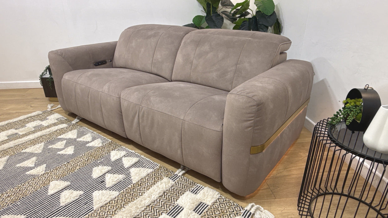 Sofology Lumiere Fabric 2.5 Seater Power Recliner/Headrest in Lifestyle Flecked Nutmeg