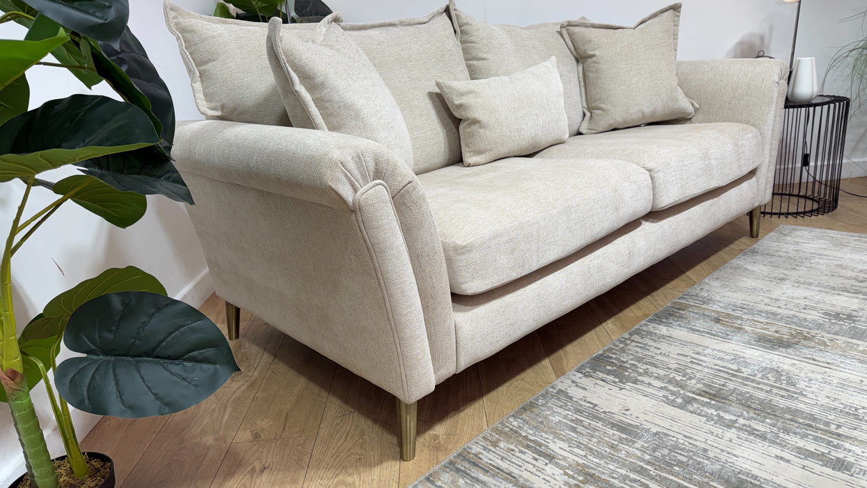 Sofology Beaumont 3 Seater Foam Seats in Linen Look Chenille Natural