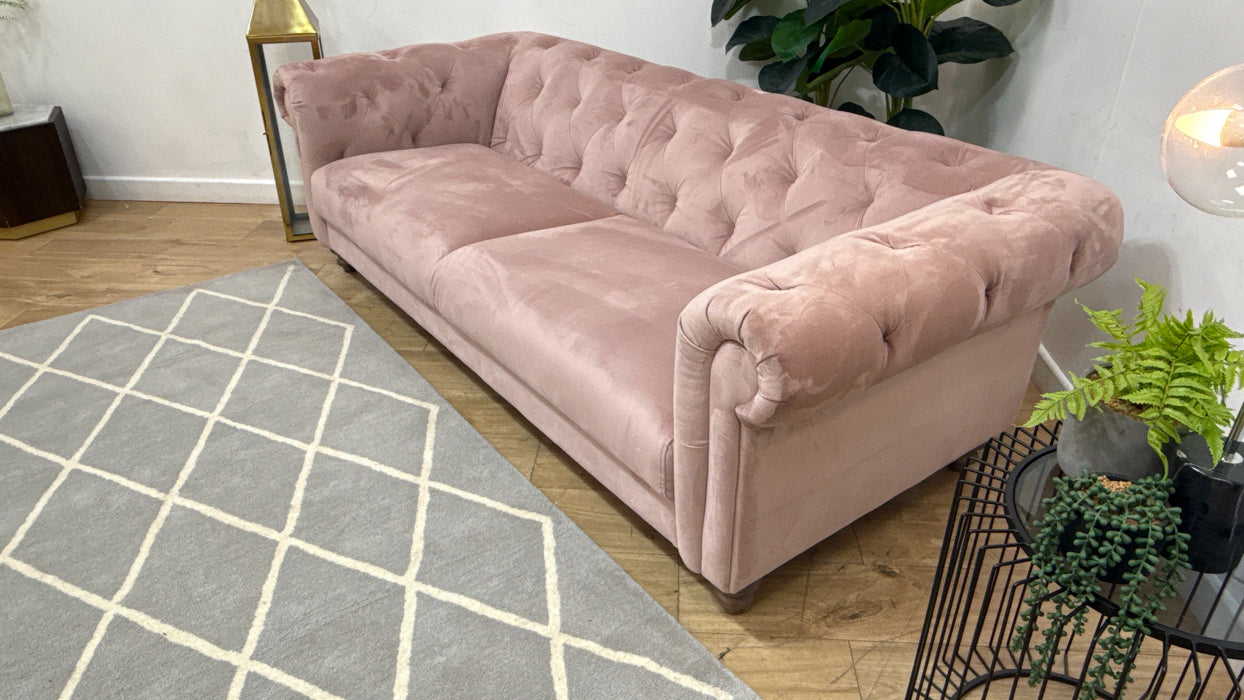 Sofology Kensington Fabric 4 Seater in Matt Velvet Blush