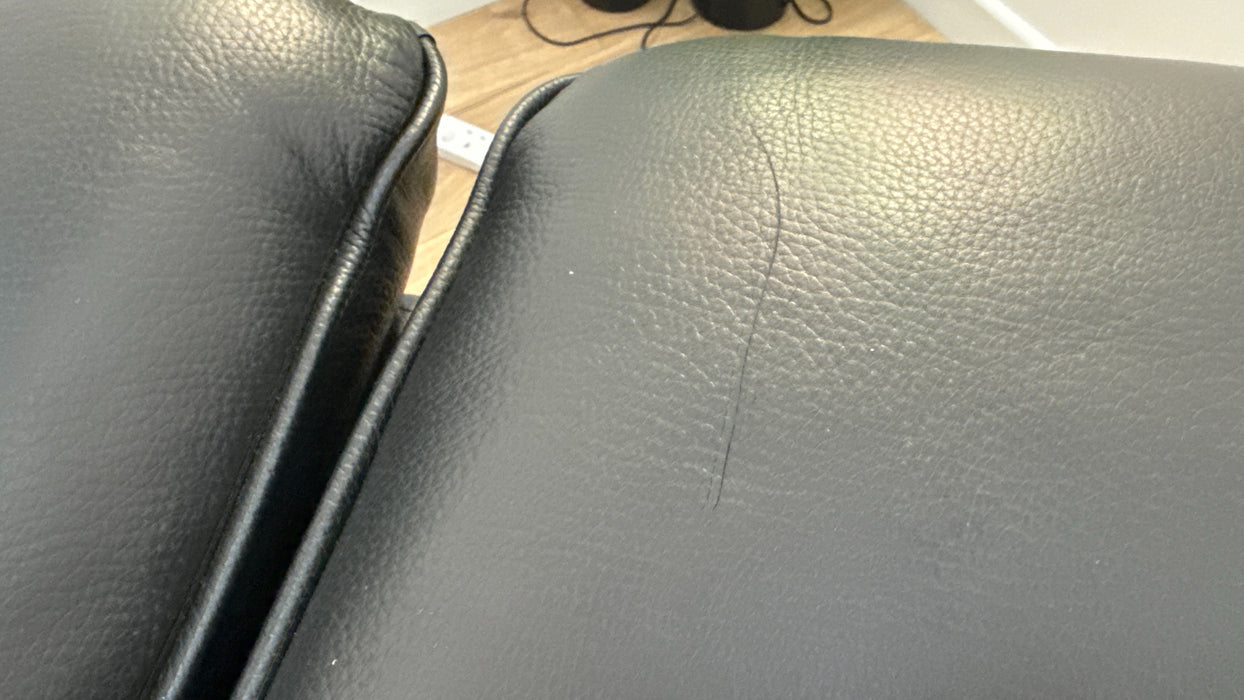 Sofology The Plaza 2.5 Seater Leather Recliner in Trusty Embossed Jet Black