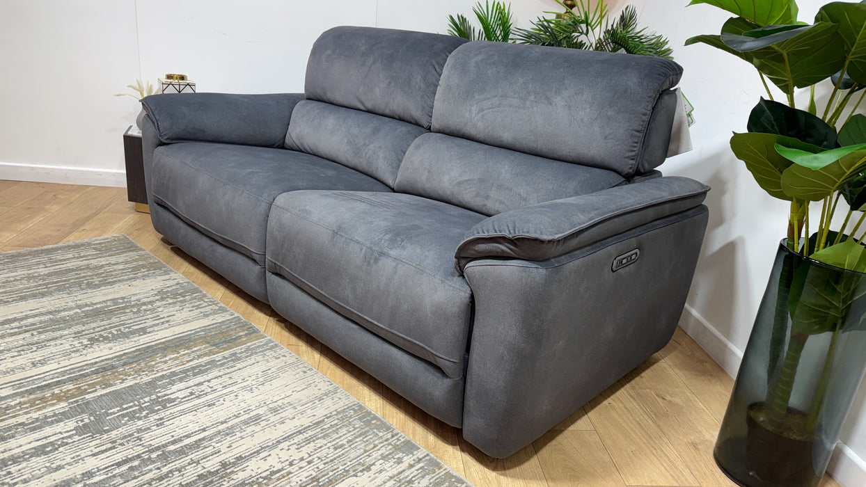 Sofology Hugo Fabric 2.5 Seater Power Recliner/Headrest in Lifestyle Flecked Charcoal