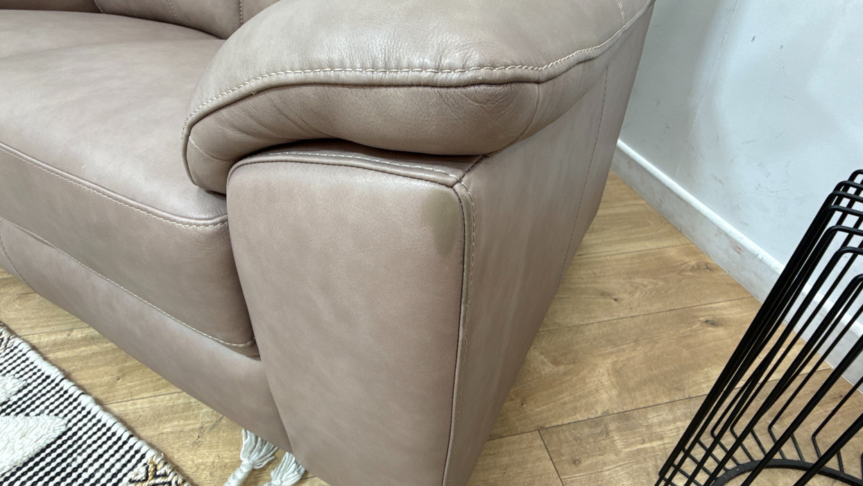 Sofology Santina Leather 2 Seater in Relaxed Soft Stone