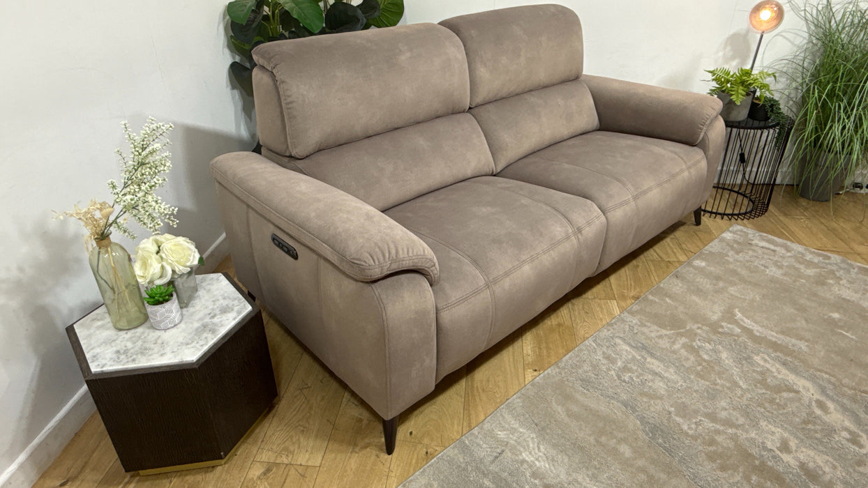 Sofology Bailey Fabric 2.5 Seater Power Recliner/Headrest in Lifestyle Flecked Nutmeg
