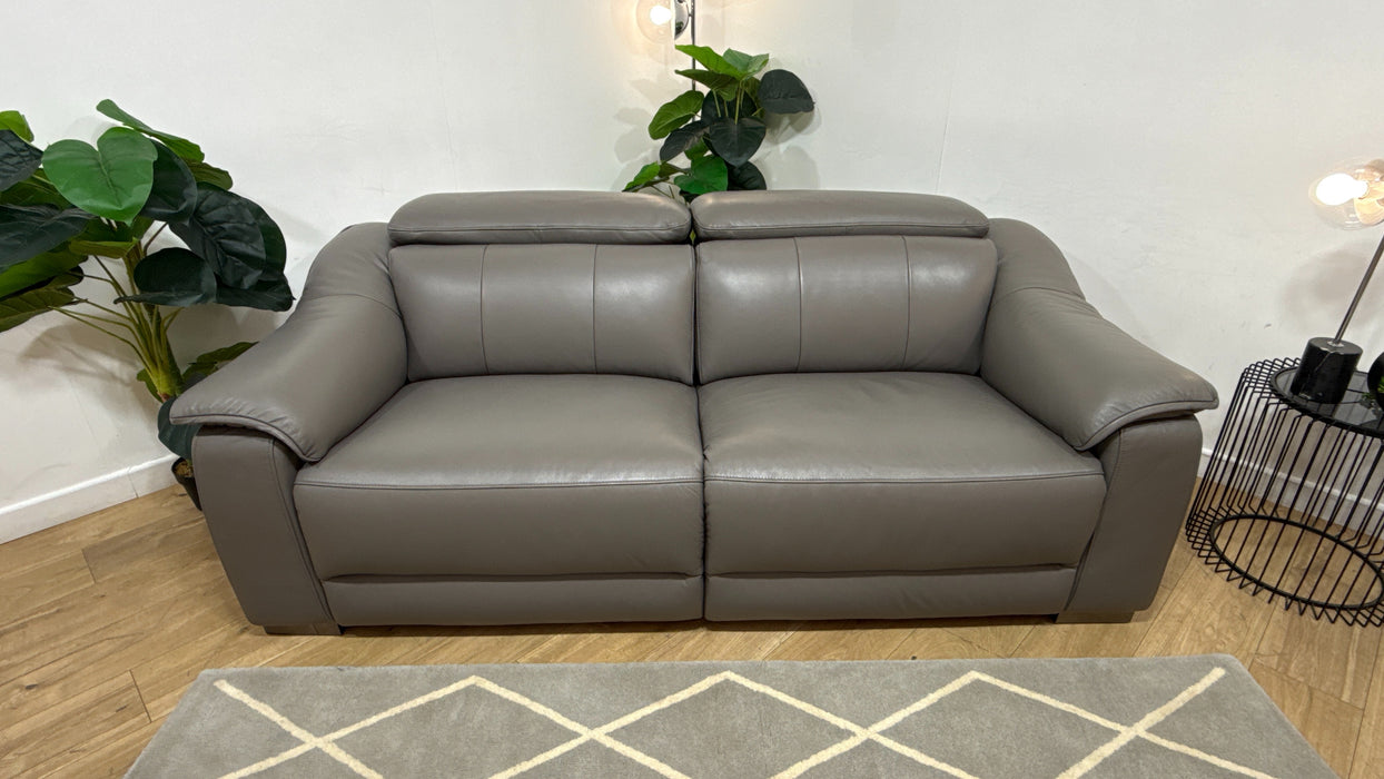 Sofology Carrera Leather 2.5 Seater Power Recliner/Headrest in Trusty Embossed Elephant