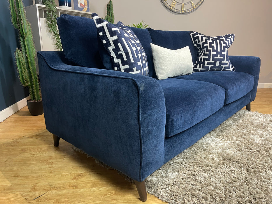 Mayfair 3 Seater - Soft Chenille Navy Mix Fabric (WA2)