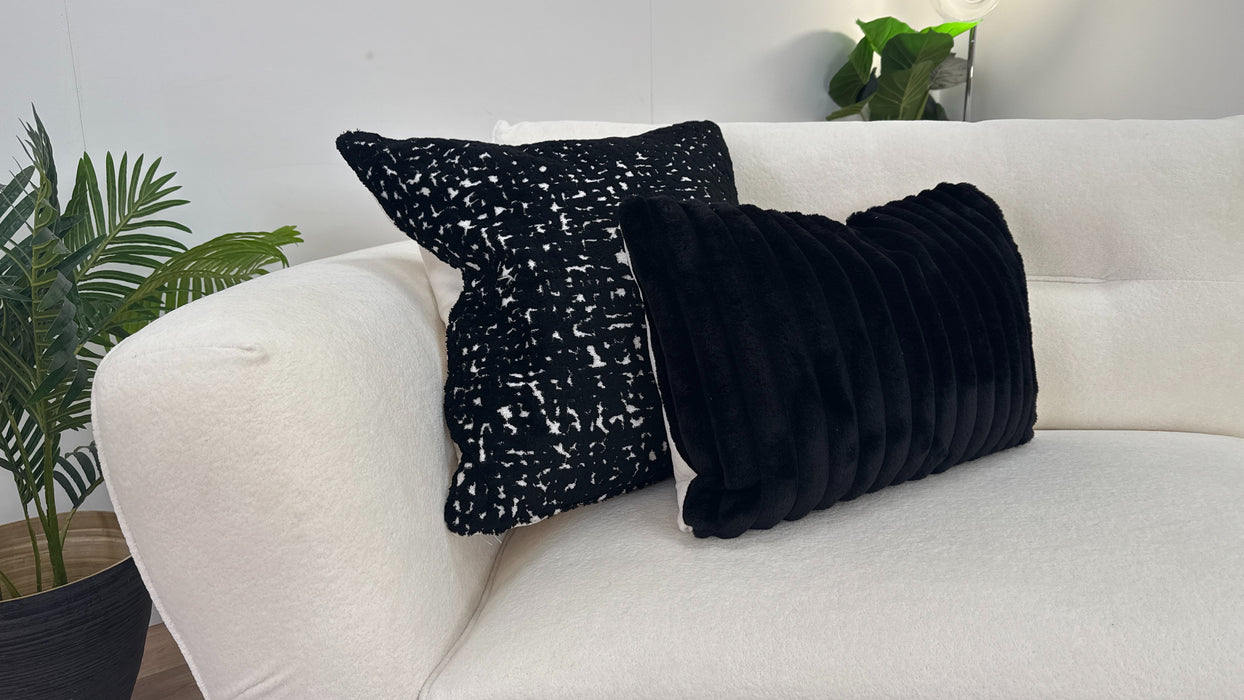 Sofology The Reign 4 Seater Fabric Sofa in Luxe Sherpa Ecru/Natural Mix