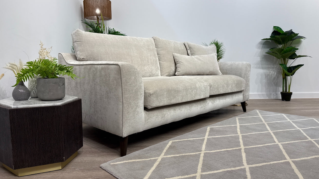 Sofology Mayfair Fabric 3 Seater Foam Seats in Soft Chenille Linen