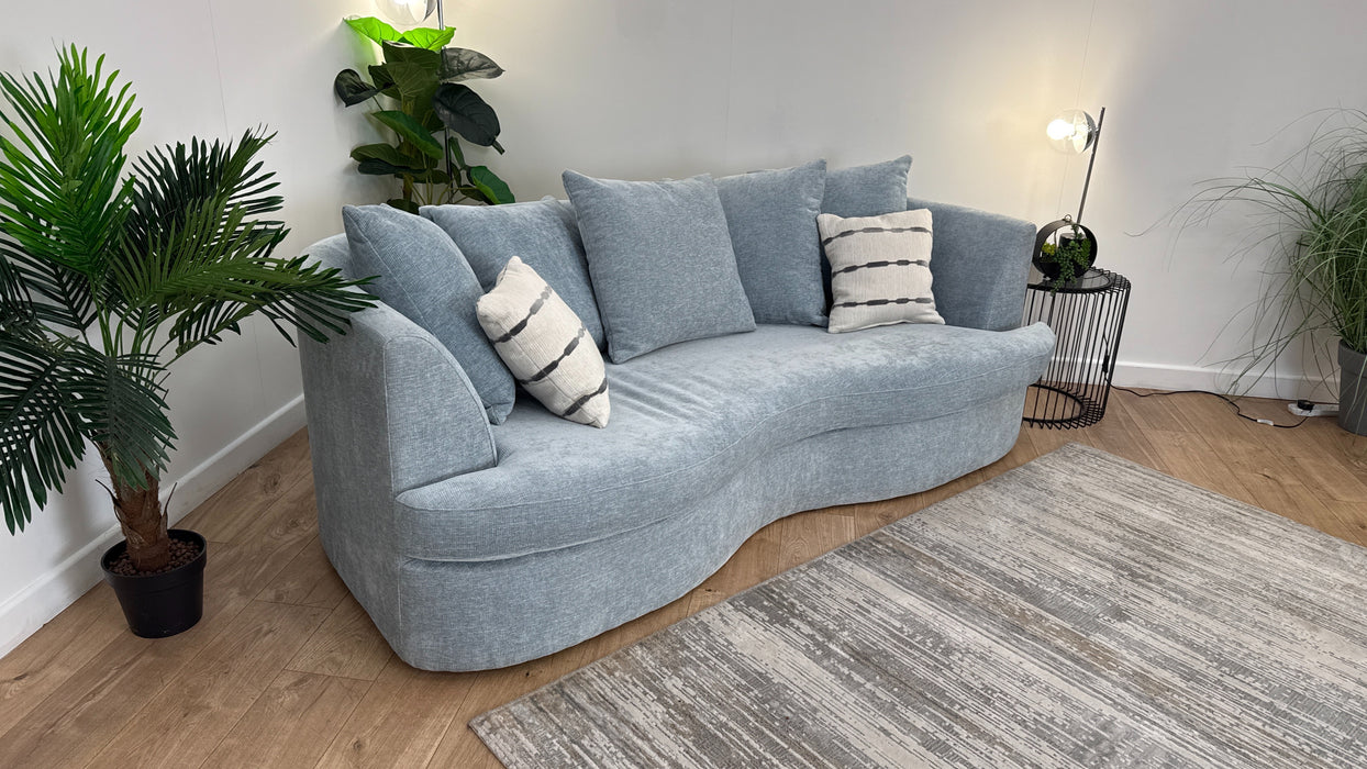 Sofology Chloe 4 Seater Fabric Sofa in Chenille Sky