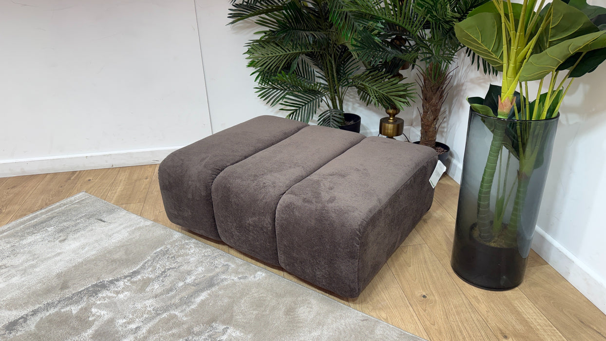 Sofology Waldorf Fabric Storage Footstool in Soft Sherpa Mocha