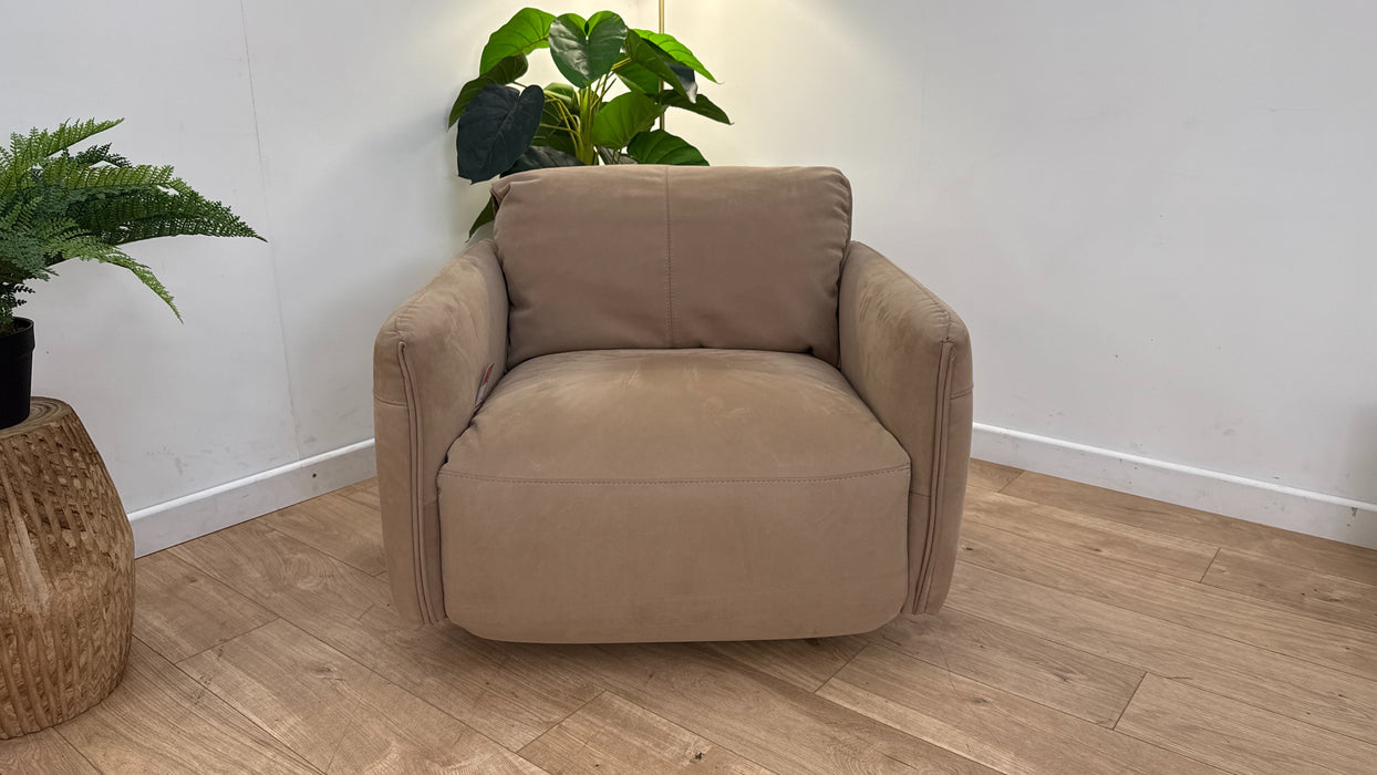 Sofology The Tessuto Swivel Chair in Lifestyle Nubuck-Feel Fabric Camel