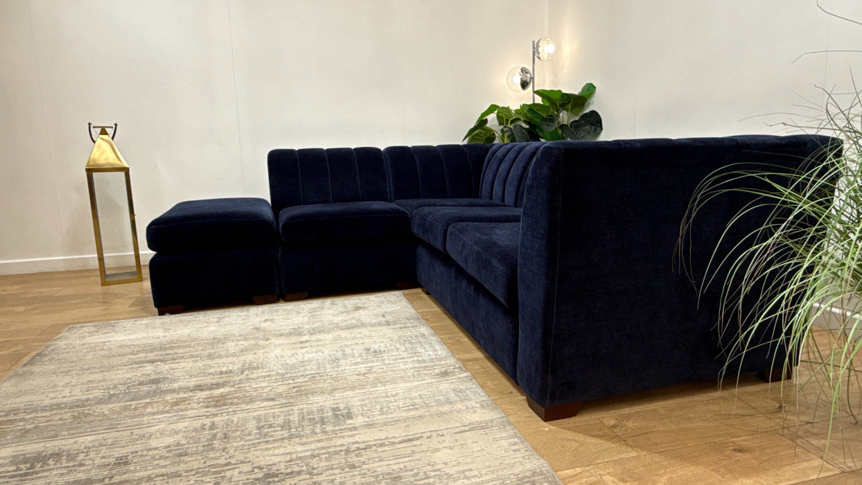 Sofology Downtown Fabric Terminal 1 Corner 2 in Soft Chenille Navy