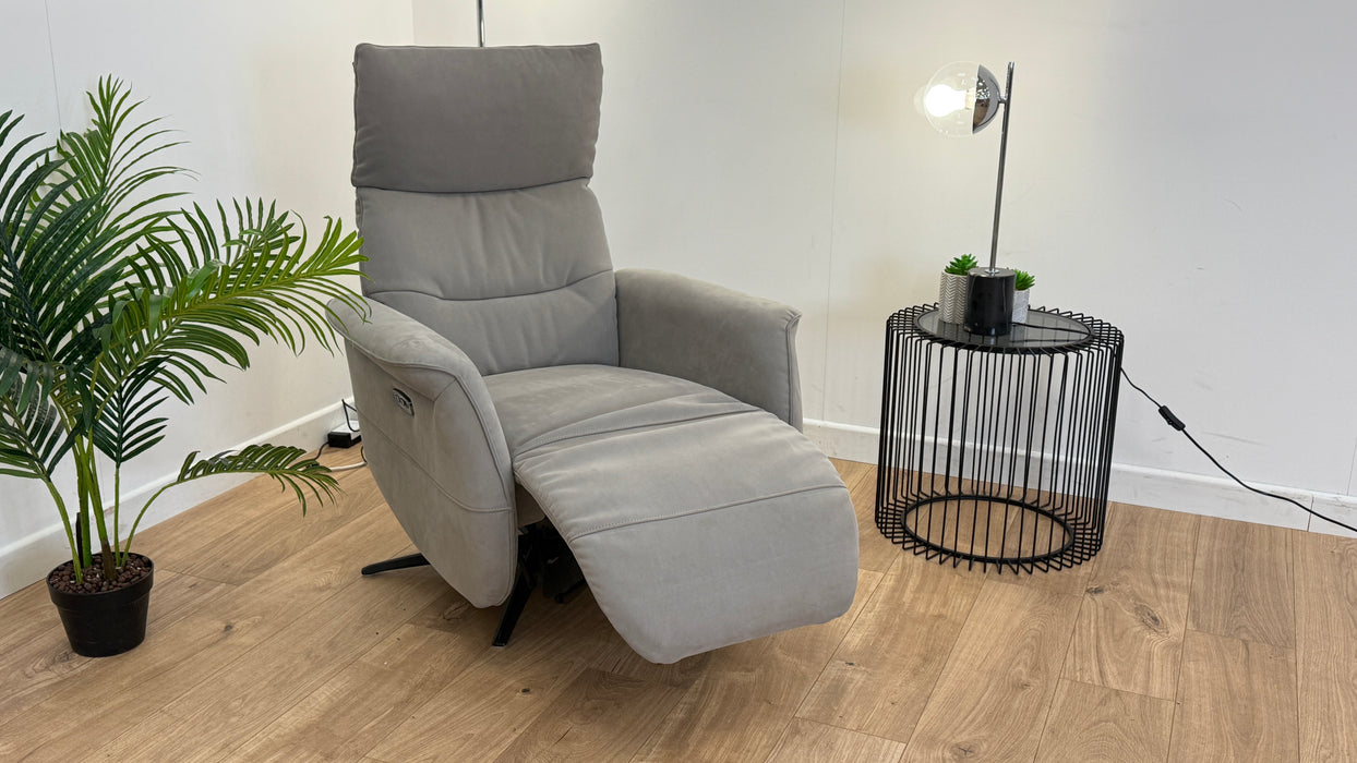 Sample Chair - Fabric Power Recliner - Light Grey