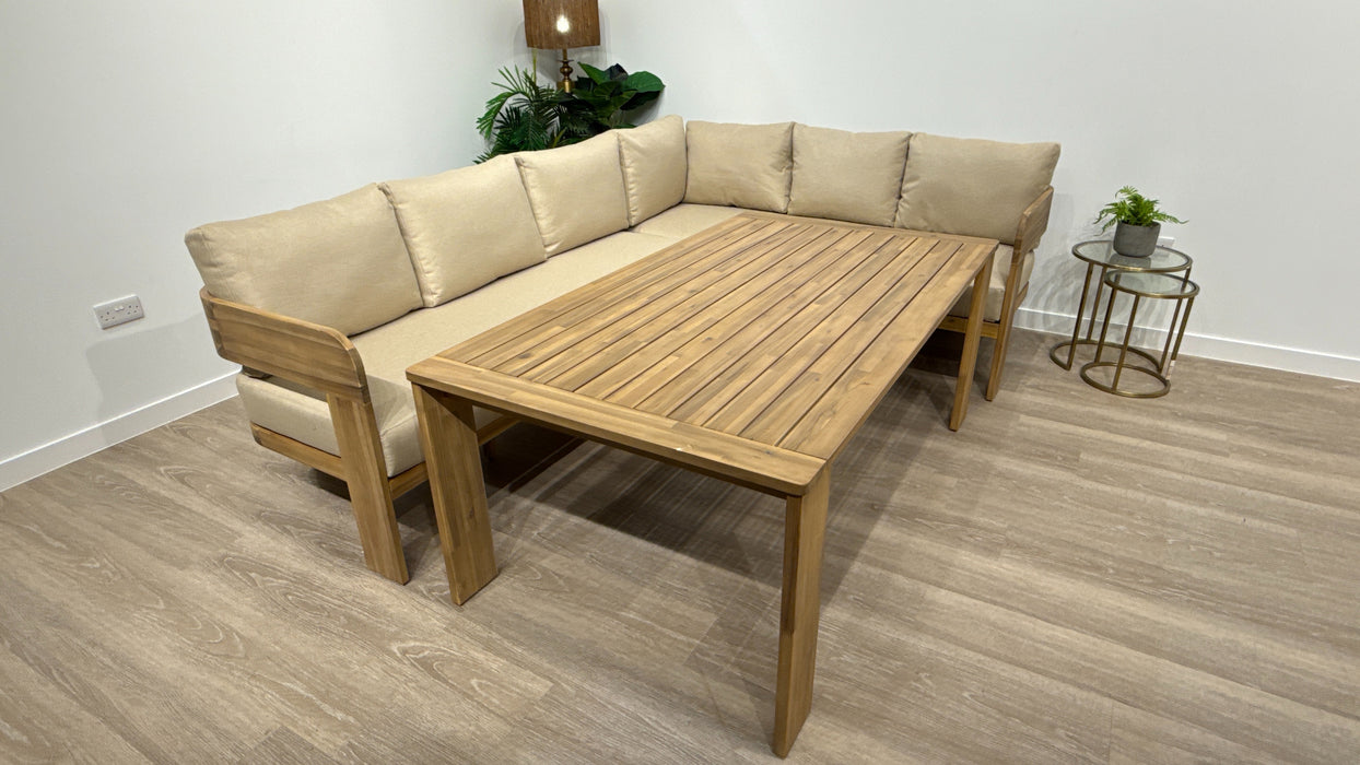 DFS Formentera Garden Furniture Corner Sofa, Dining Table in Beige