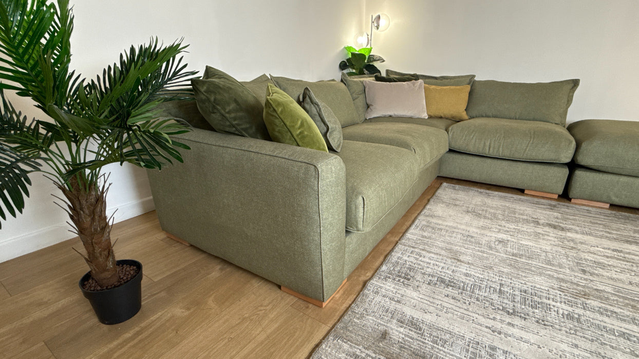 Sofology Gaia Fabric 3 Corner 1.5 Terminal in Buckingham Olive