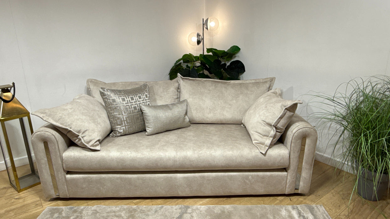 Sofology Savoy Fabric 3 Seater Silver Trim in Lifestyle Dapple Fabric Marble Mix