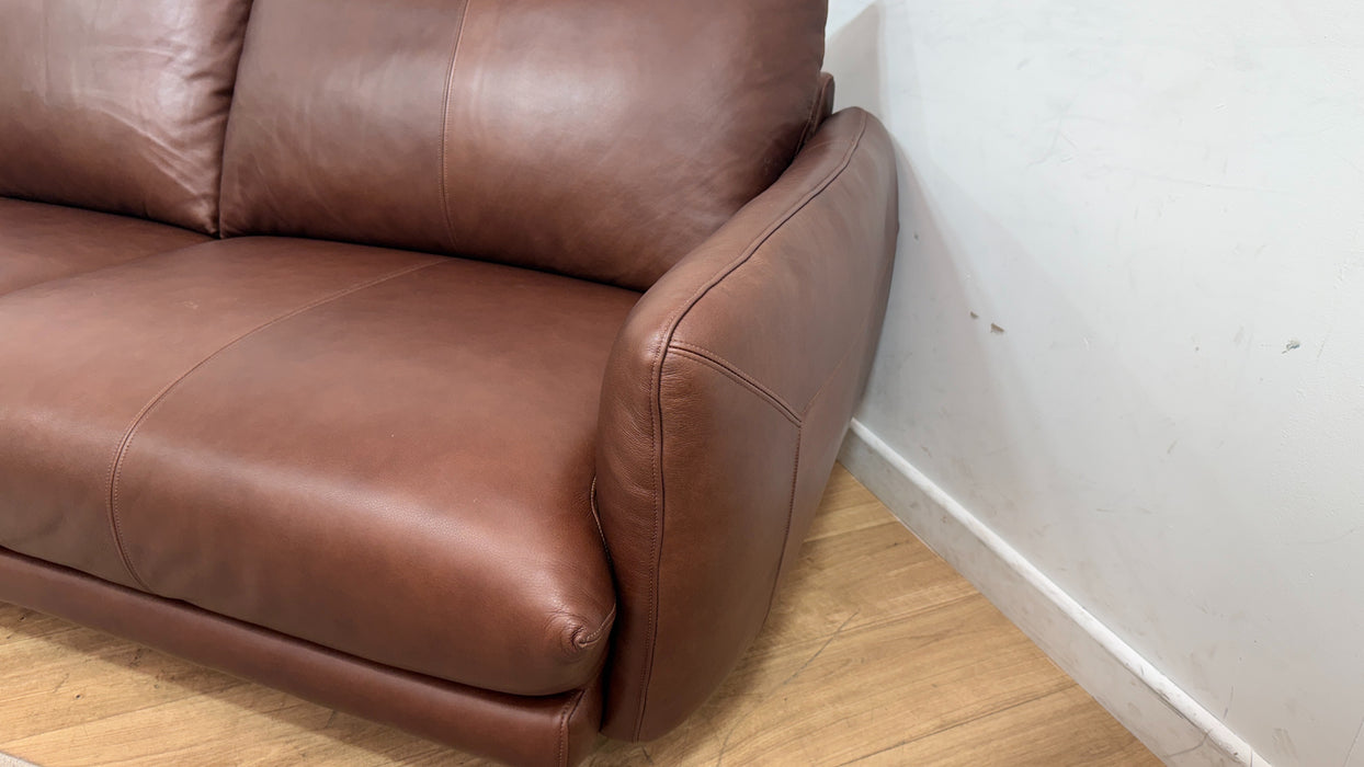 Sofology Adler Leather 3 Seater in Relaxed Soft Brown