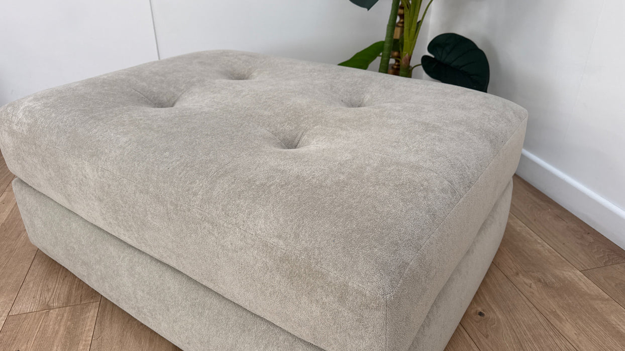 Sofology Ascot Fabric Footstool in Soft Sherpa Stone