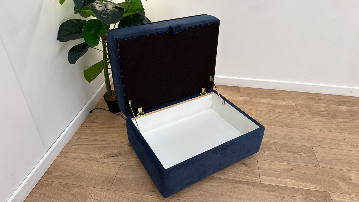 DFS Orka Fabric Footstool in Denim