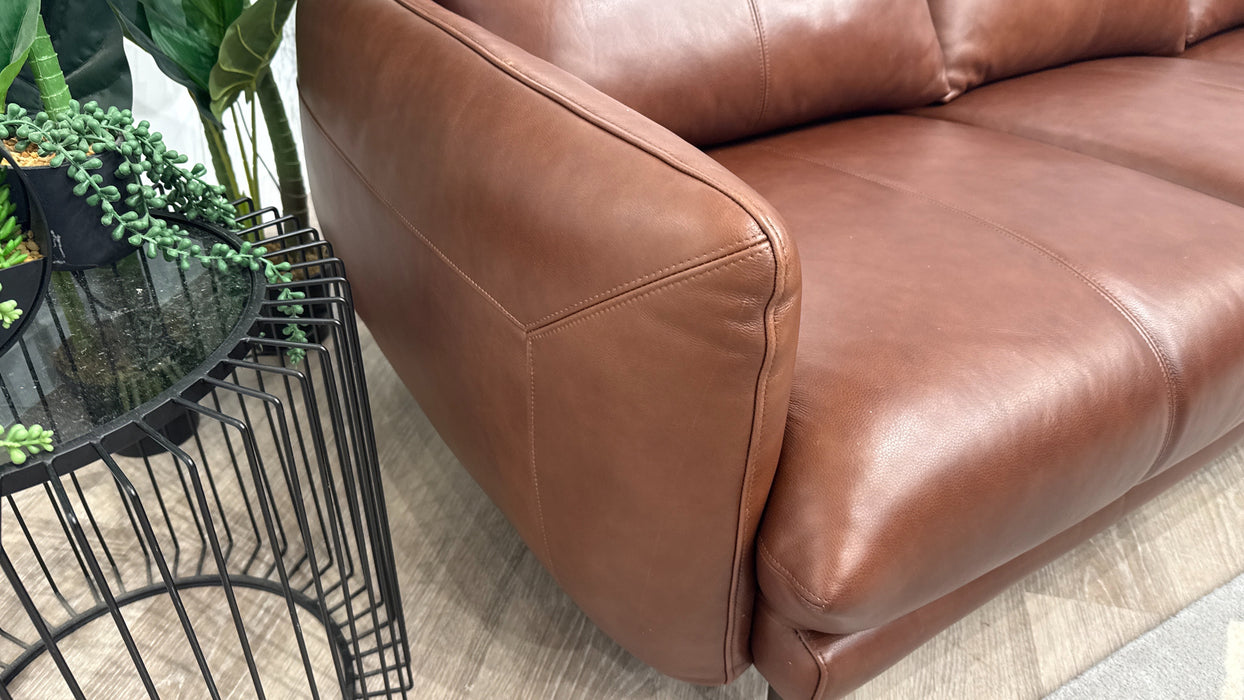 Sofology Adler Leather 4 Seater Asymmetric in Relaxed Soft Brown