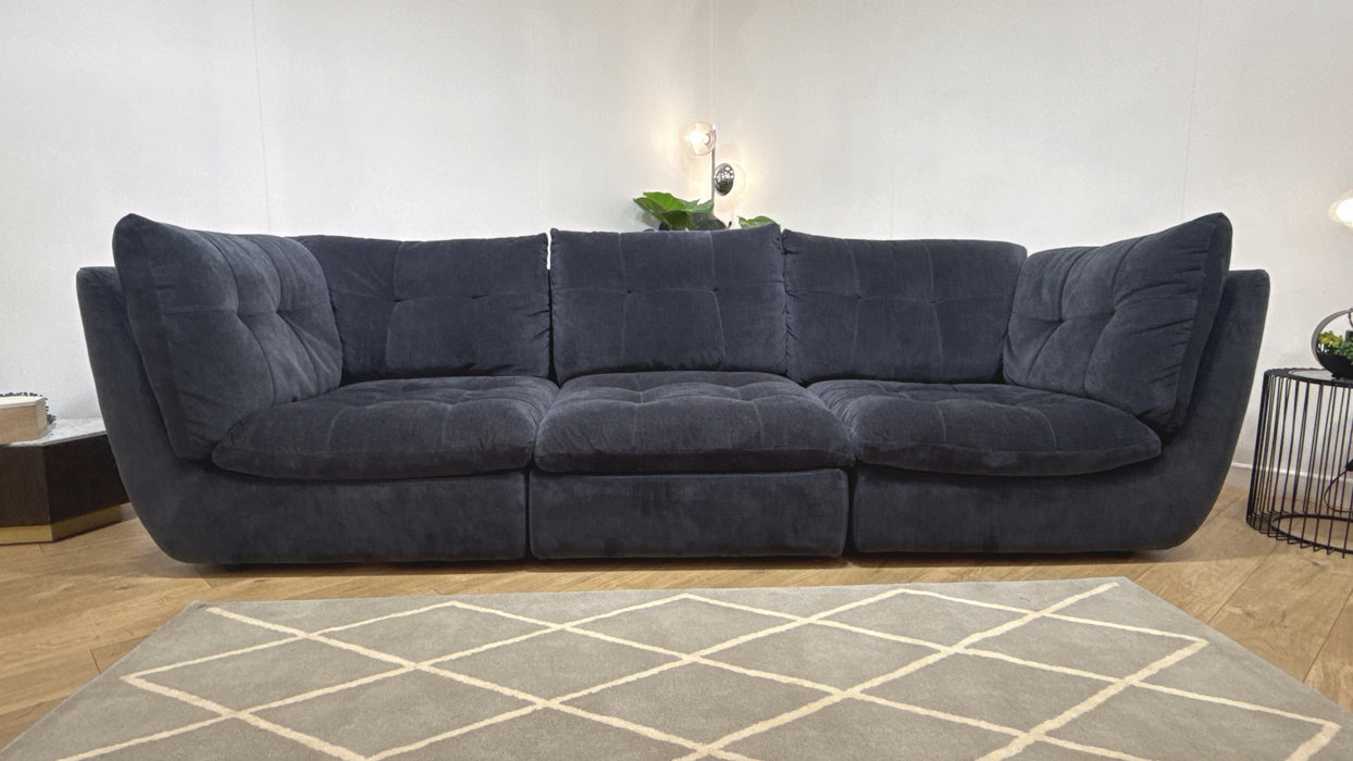 Sofology Cocoon Fabric 4 Seater in Relaxed Chenille Ink