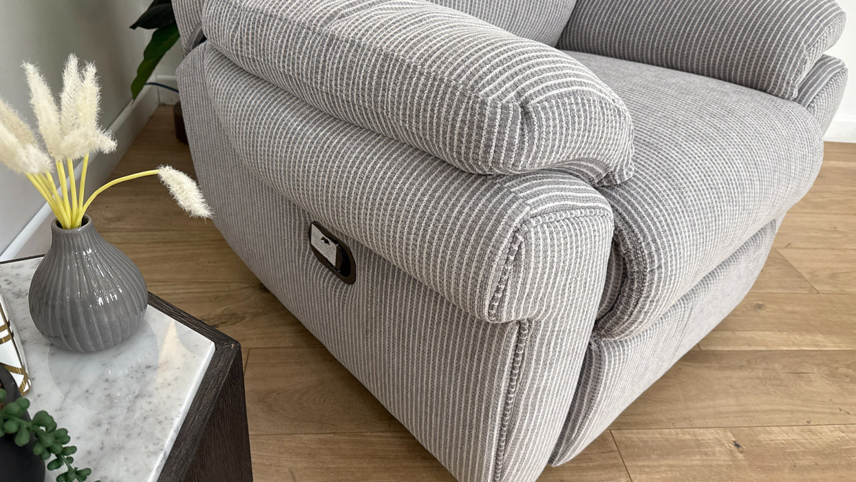 DFS Manual Recliner Fabric Chair in Grey Mix