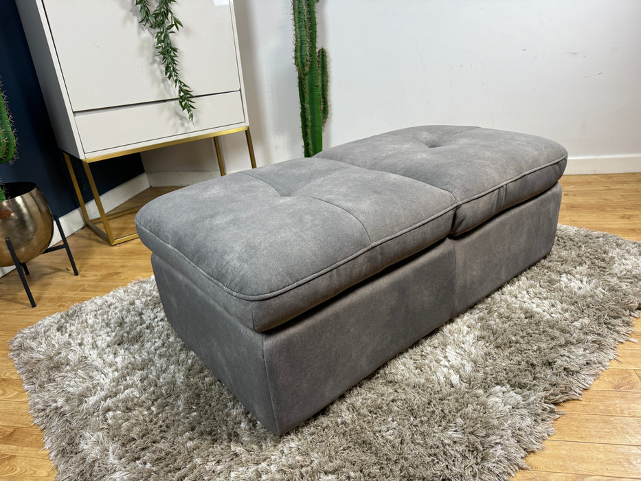 Marvella Dual Storage Footstool Flecked Mocha Fabric (WA2)