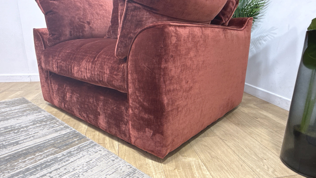 Sofology Georgio Fabric Loveseat Extra Flex Seat in Luxe Chenille Burgundy