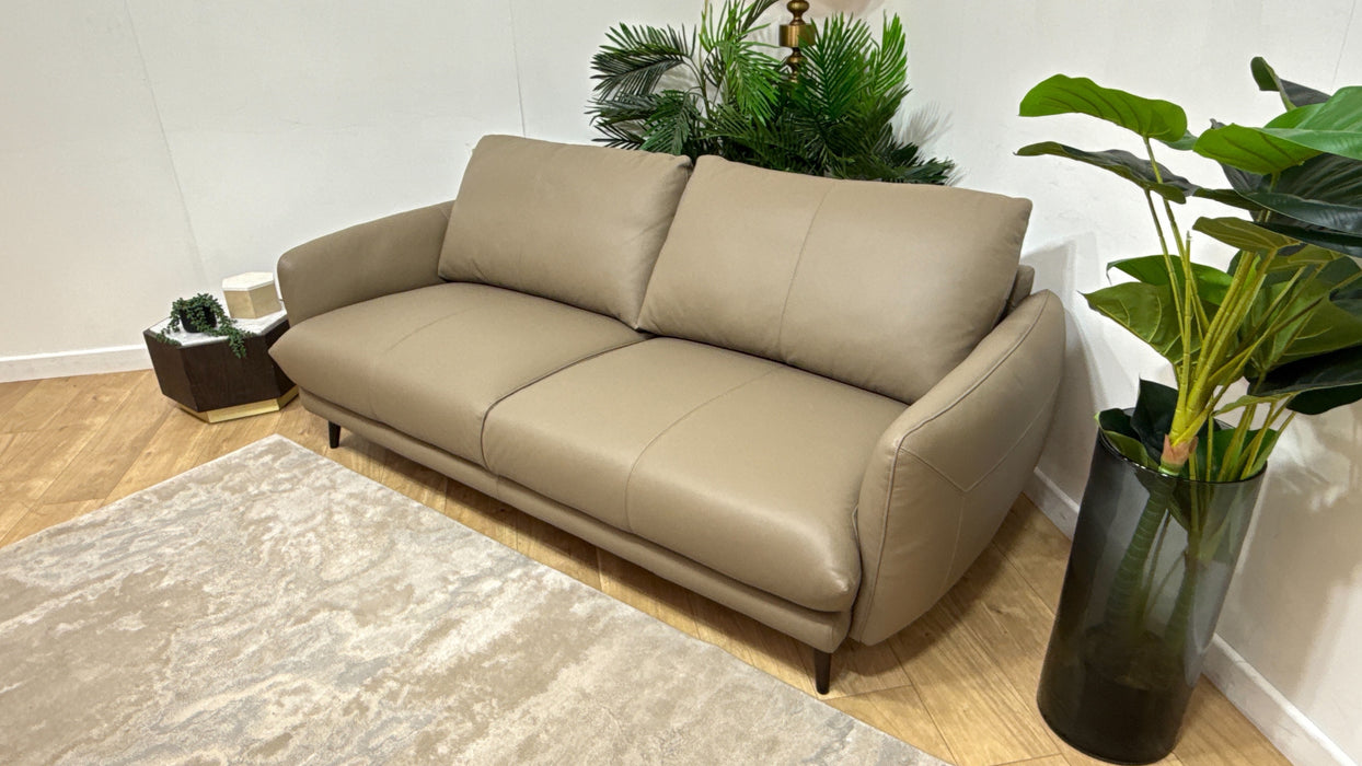 Sofology Adler Leather 3 Seater in Trusty Matt Taupe