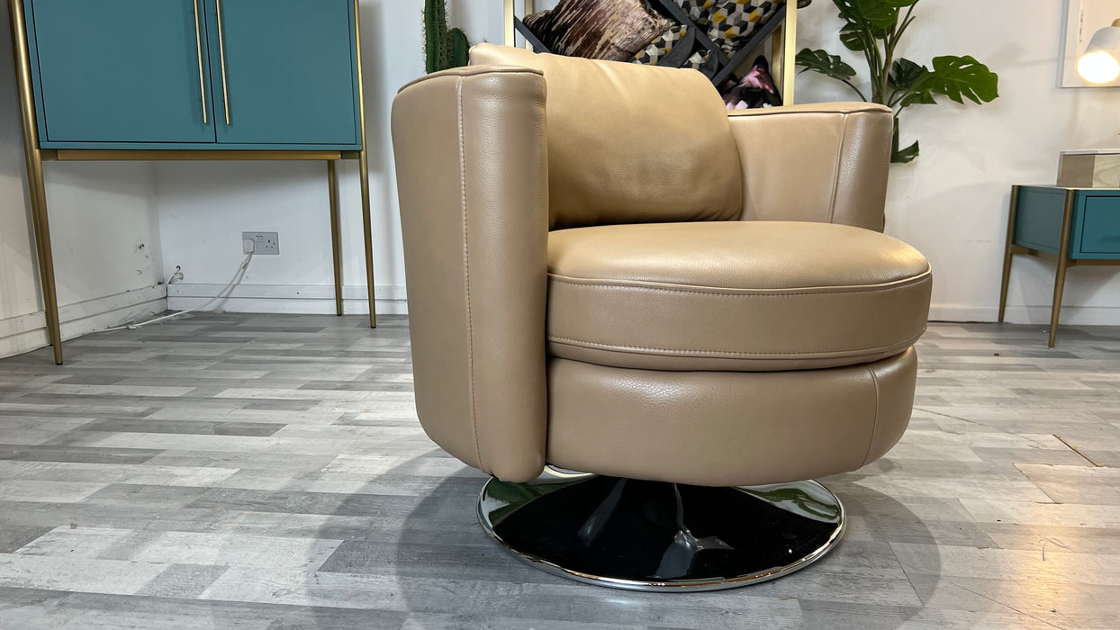 Torres 1 Seater - Fabric Swivel Chair - Taupe