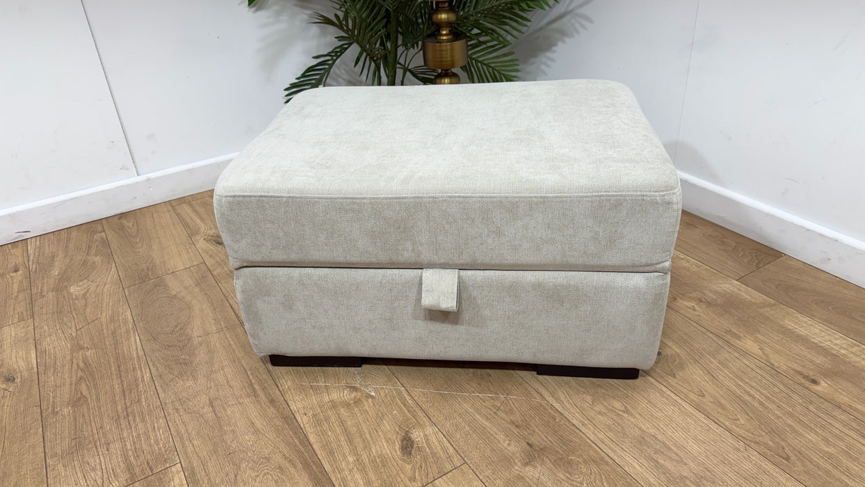 DFS The Freya Fabric Footstool In Silver