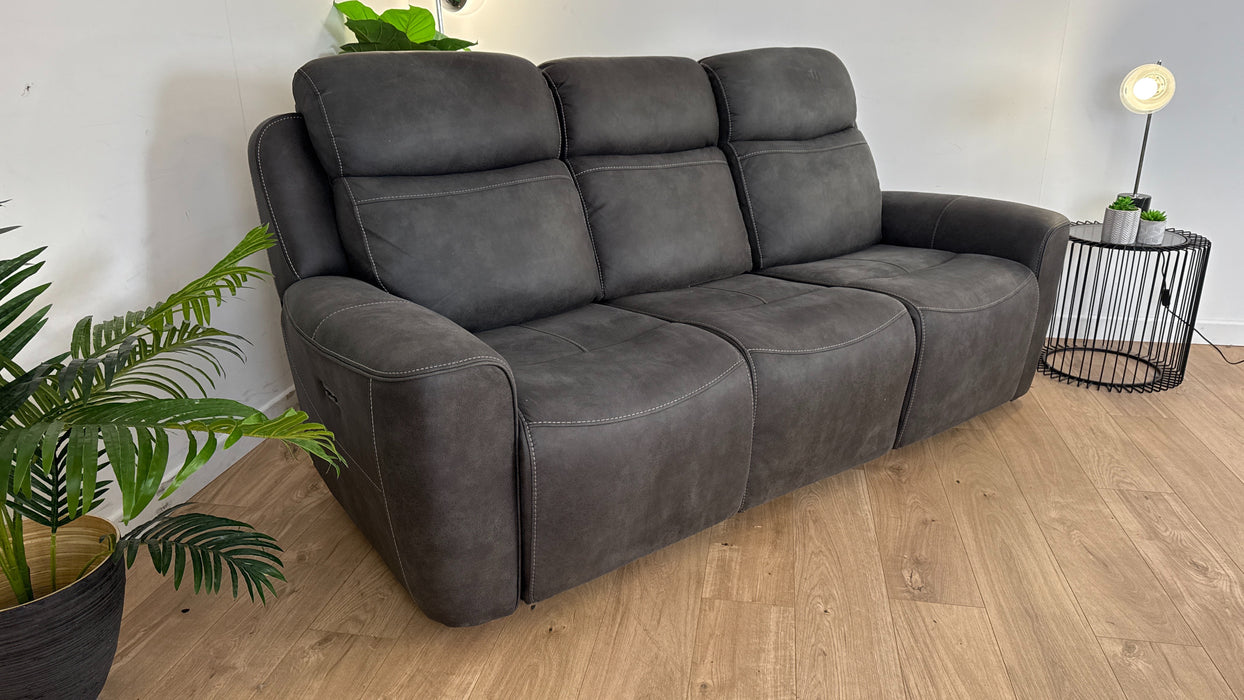 Eiger 3 Seater Fabric Power Recliner + Power Hdrst