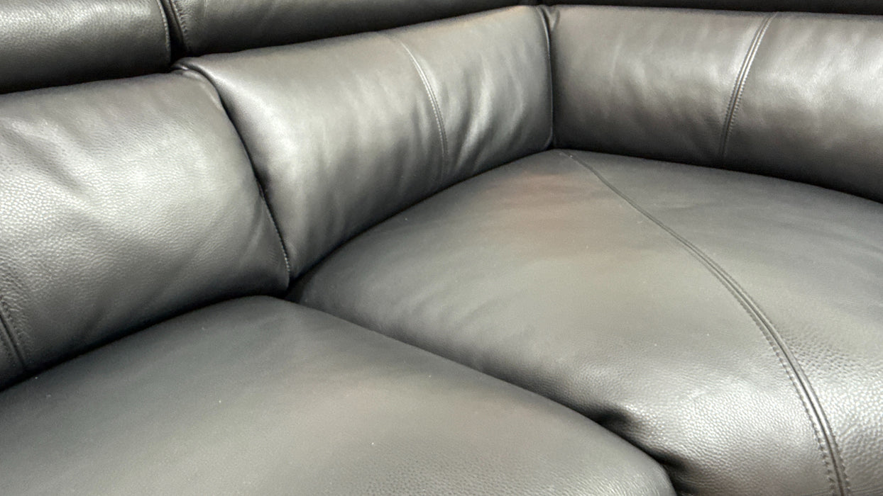 Sofology Moreno Leather 2 Corner 3 Power Recliner in Black