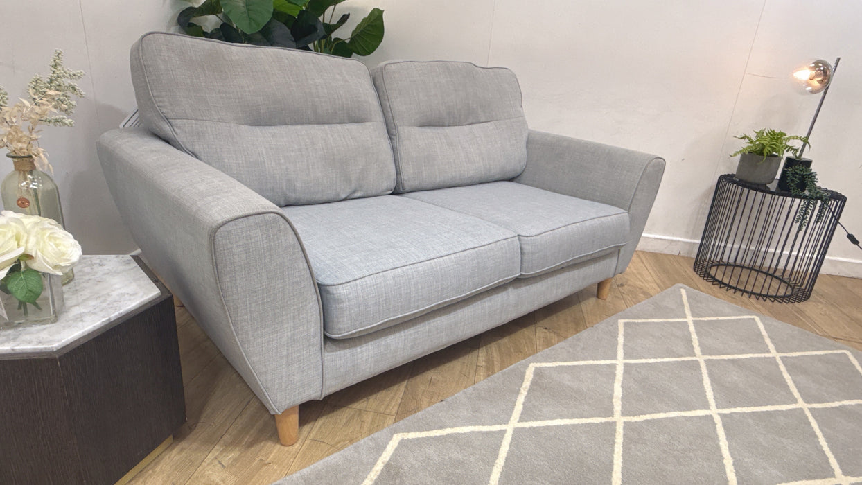 Sofology Hetty Fabric 2 Seater Full Back in Linoso Silver