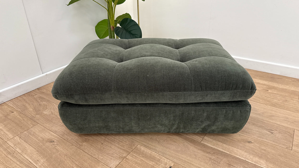 Sofology The Cocoon Fabric Designer Footstool in Relaxed Chenille Pine