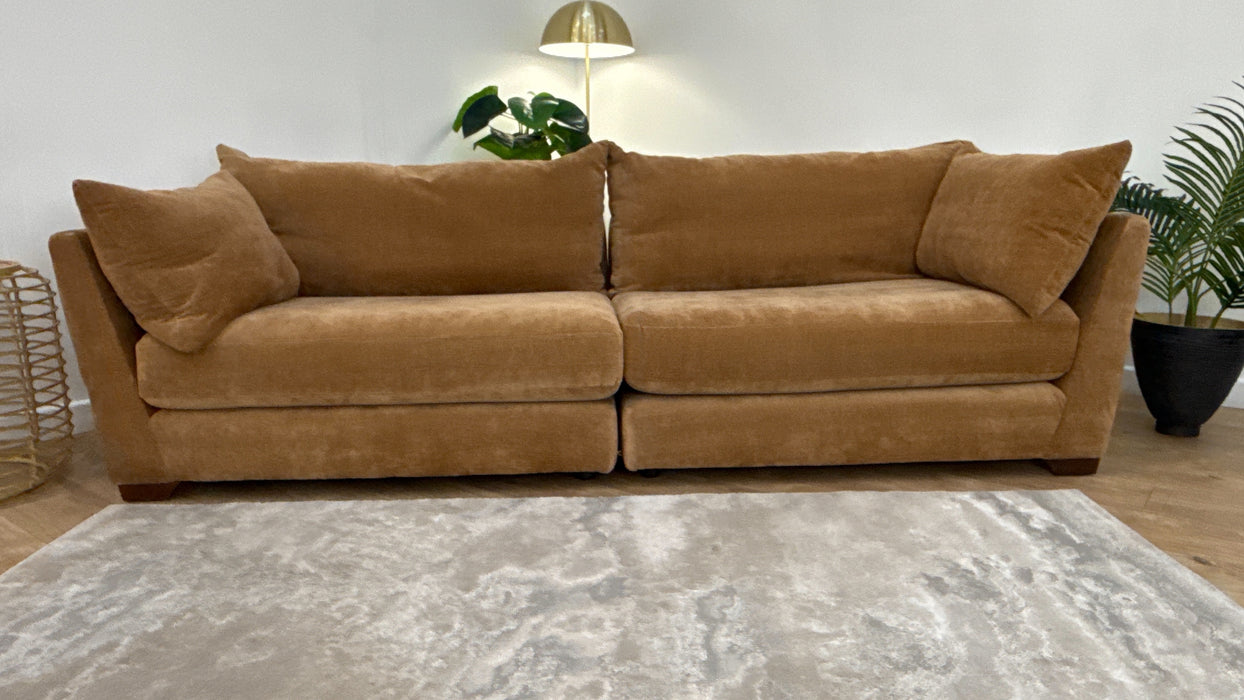 Sofology Tallulah Fabric 4 Seater Split in Soft Chenille Almond