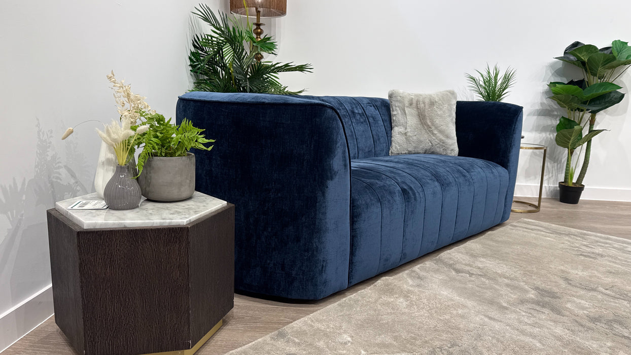 Sofology Fitzrovia Fabric 2 Seater in Luxury Chenille Navy Mix Without Trim